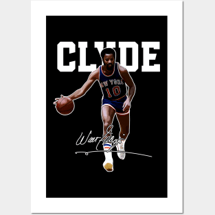 Walt Frazier The Clyde Basketball Legend Signature Vintage Retro 80s 90s Bootleg Rap Style Posters and Art